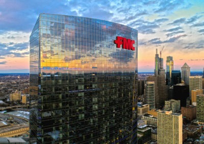 FMC Highrise Building Red Letters