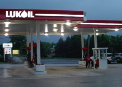 Lukoil Illuminated Gas Station