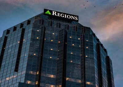 Regions Highrise Signage Exterior Channel Letters