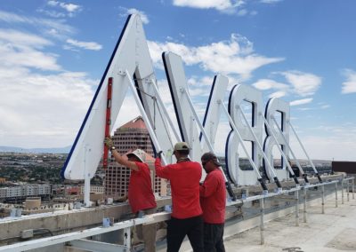 BBVA Highrise Sign Installation