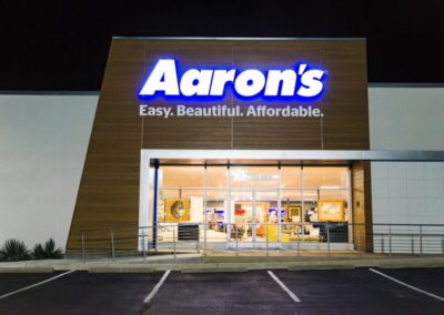Aaron's Exterior Signage fabricated and installed by PSCO Sign Group