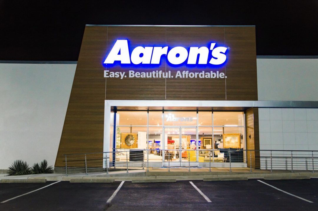 Aaron's Exterior Signage fabricated and installed by PSCO Sign Group