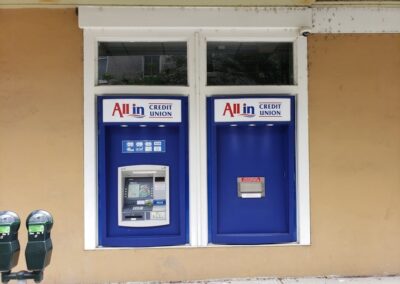 All In Credit Union Bank Exterior Sign Brand Conversion Program ATM