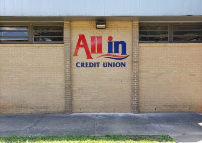 All In Credit Union Bank Exterior Sign Brand Conversion Program Wall Sign