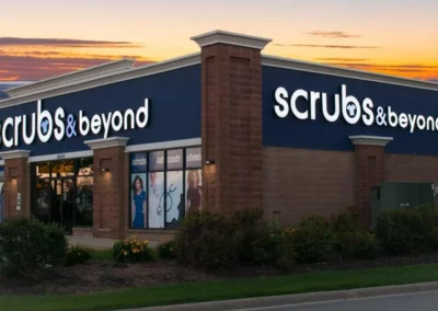 Scrubs & beyond exterior sign by PSCO Sign Group
