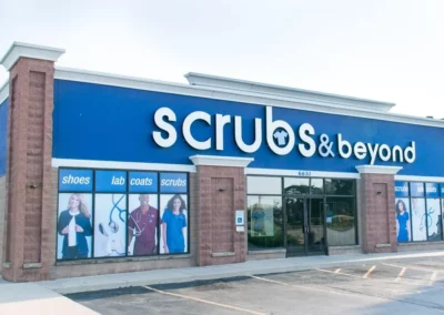 Scrubs & beyond exterior sign by PSCO Sign Group