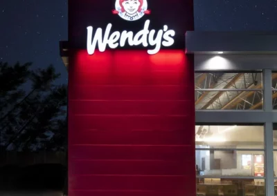 Wendy's exterior signage for all fast food restaurants in 25 states.