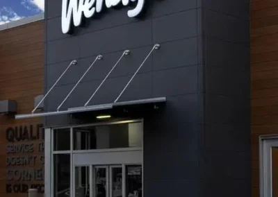 Wendy's exterior signage for all fast food restaurants in 25 states.