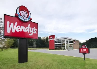 Wendy's exterior signage for all fast food restaurants in 25 states.