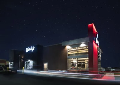 Wendy's exterior signage for all fast food restaurants in 25 states.