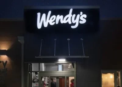 Wendy's exterior signage for all fast food restaurants in 25 states.