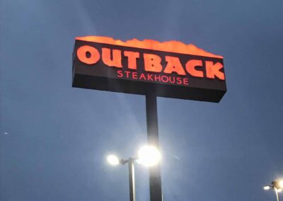 Outback Steakhouse Illuminated Pylon Sign