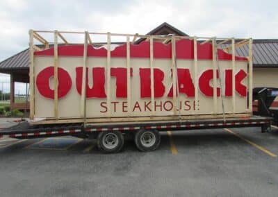 Outback Steakhouse Pylon Sign Cabinet Shipping