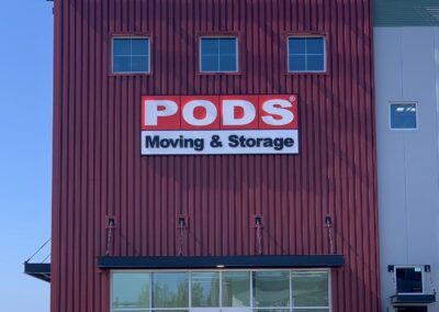 PODS exterior sign install by PSCO SIgn Group