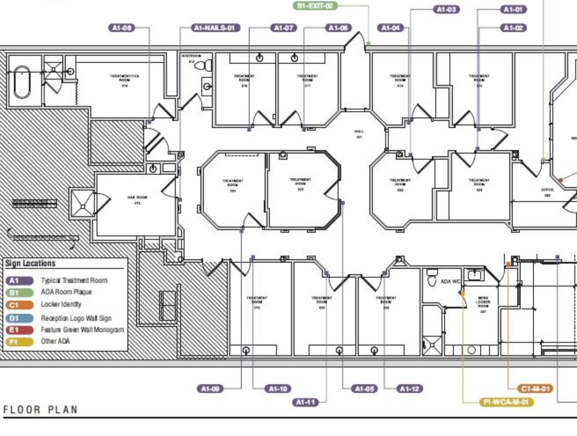 Wayfinding Signs for Interior Floorplan