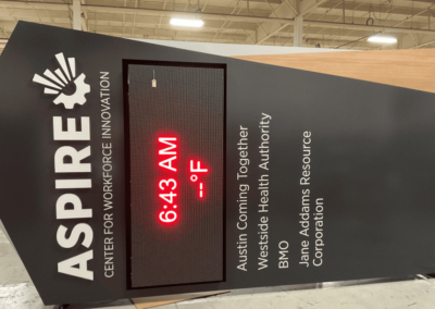 Monument Sign running through the shop