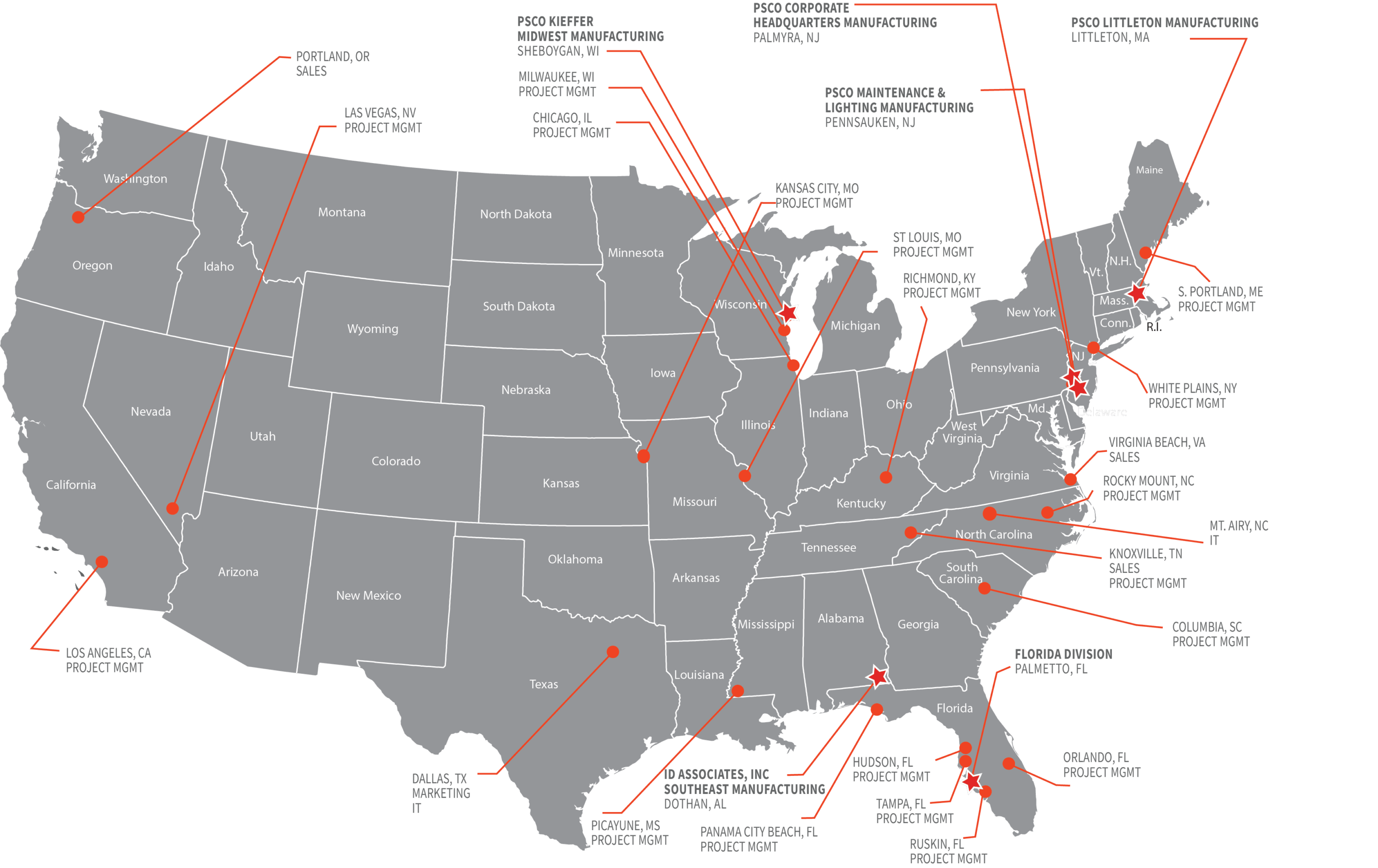 2025 Location Map for PSCO