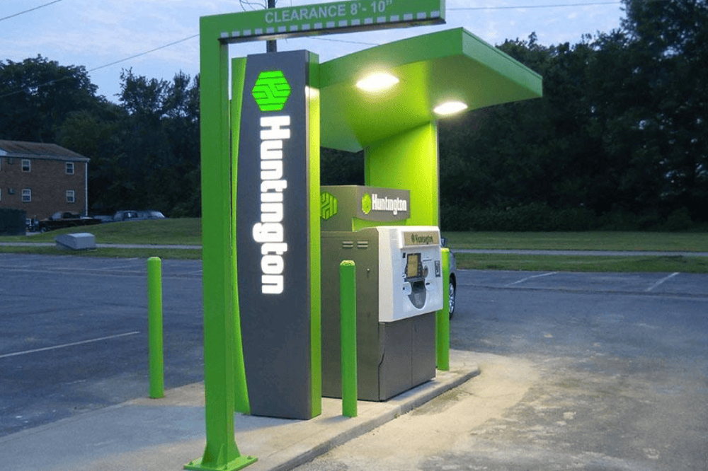 Awnings Web Page - 1 ATM Surround with Canopy for Bank