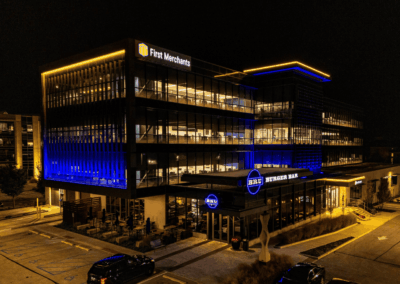 Exterior Building showcasing lighting and signage