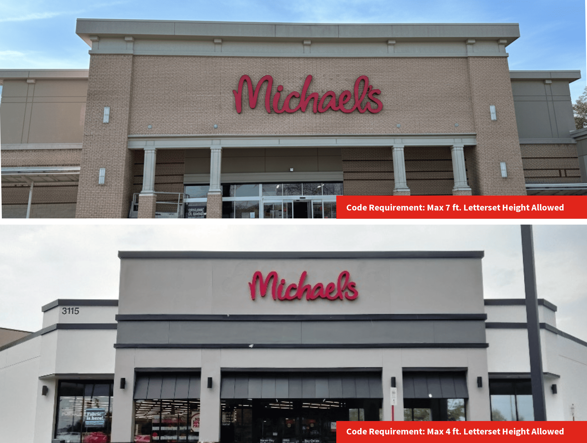 Michaels Storefront Signage Examples