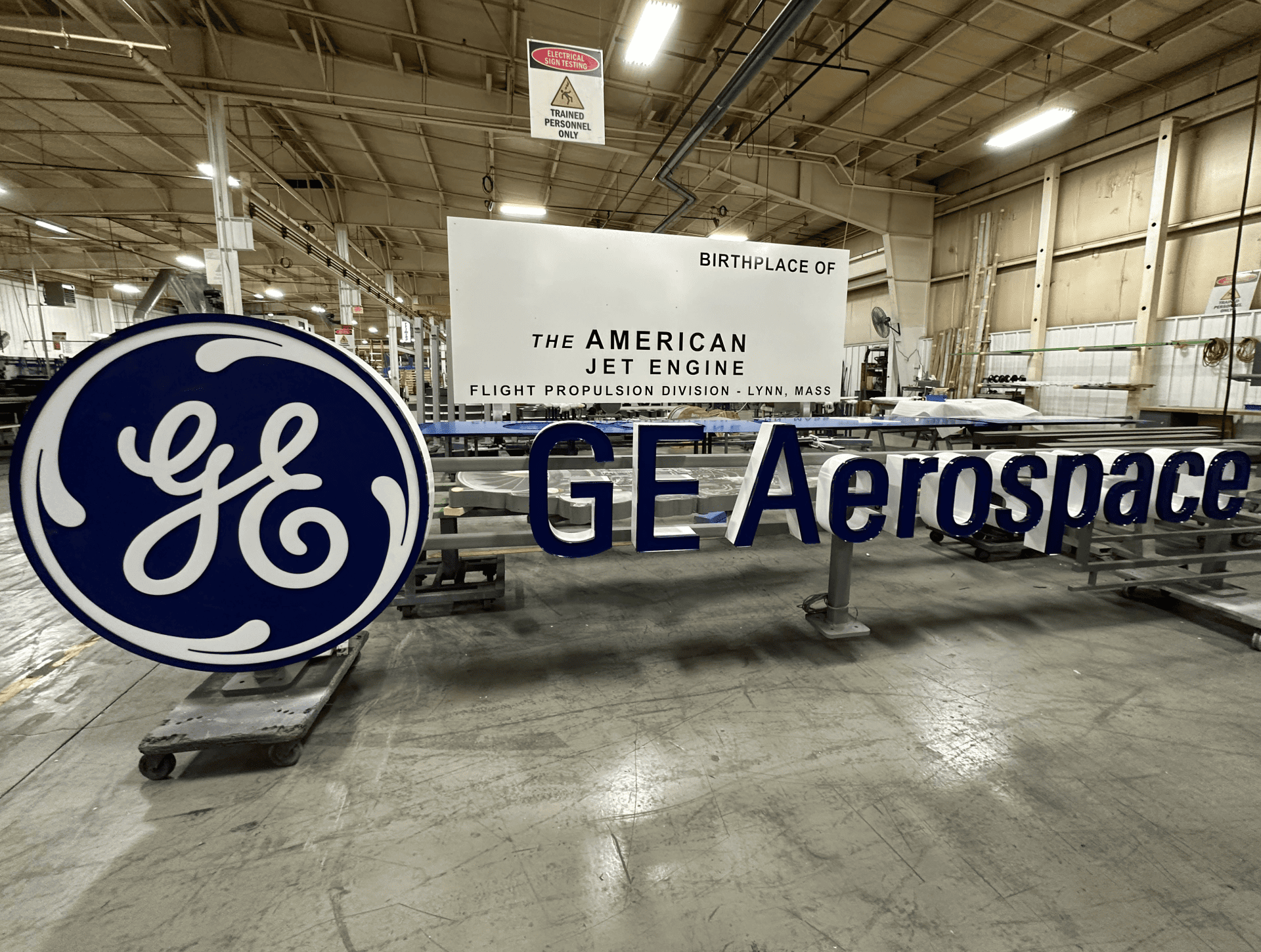 Internal Manufacturing of GE Aerospace Sign