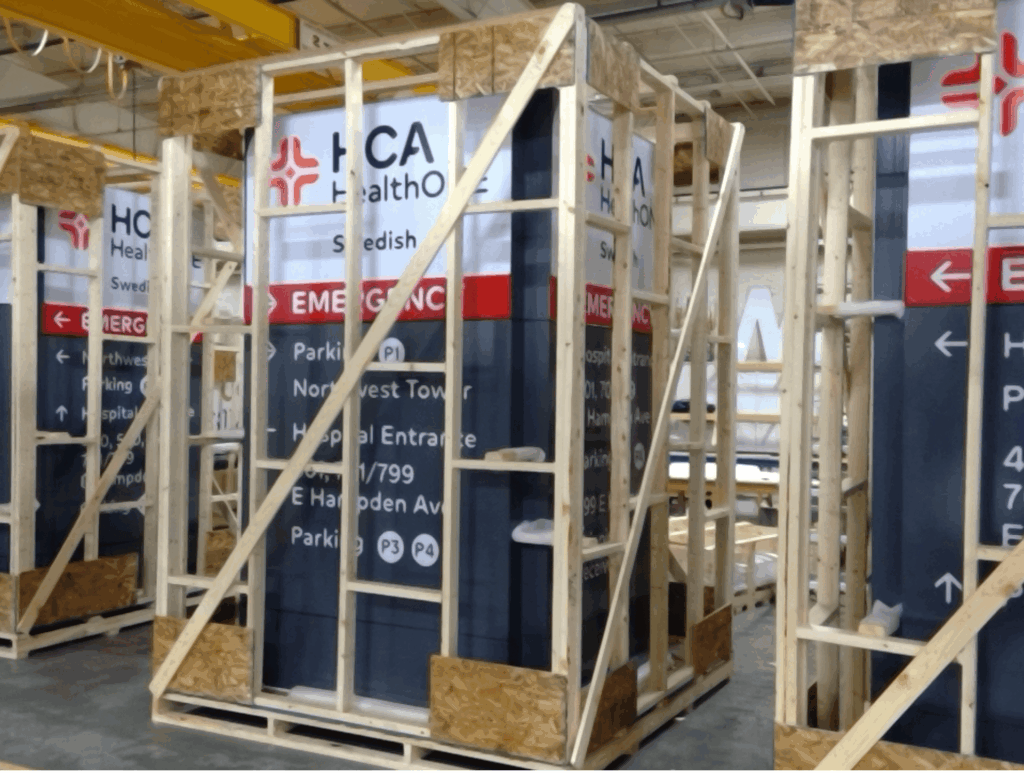 Exterior Monument Signs Crated for Shipping