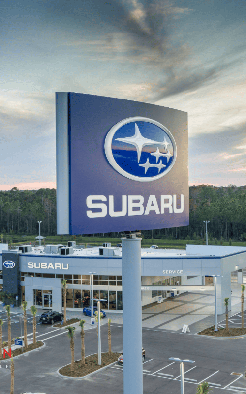 Subaru Dealership Pylon and Wall Signage Installation